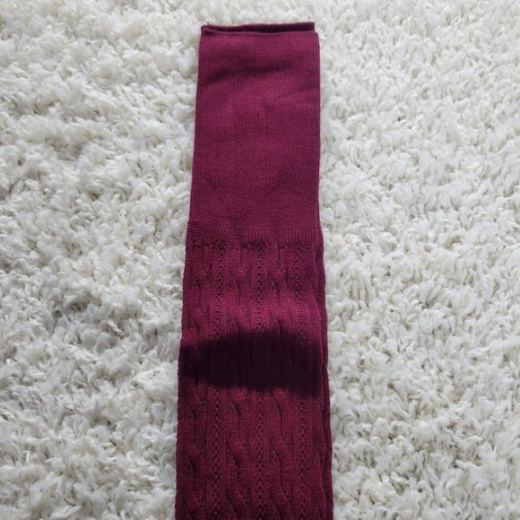 Thigh High Socks Extra Long Cable Knit Over The Knee Socks Stretchy Socks Red - Picture 13 of 13